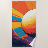 Serviette de plage Coucher de soleil céleste (Devant)