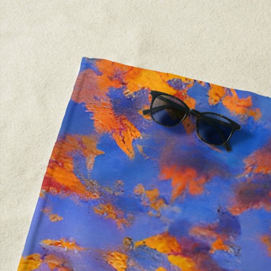 Serviette De Plage Coucher de soleil clair tropical avec nom personna (En situation)