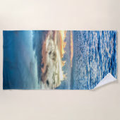 Serviette De Plage Coucher de soleil de Bora Bora, photo tropicale (Devant)