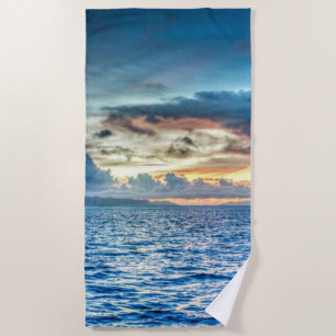Serviette De Plage Coucher de soleil de Bora Bora, photo tropicale
