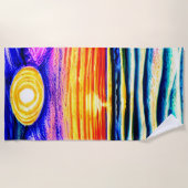 Serviette De Plage Coucher de soleil de plage avec vagues et soleil,  (Devant)