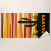Serviette De Plage Coucher de soleil géométrique dans le désert (Devant)
