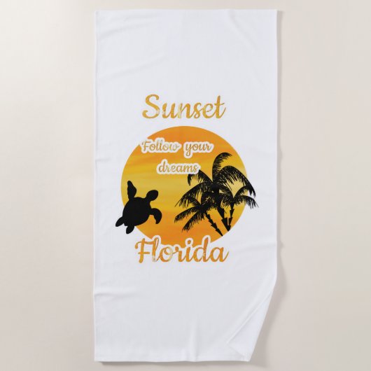 Serviette De Plage Coucher de soleil mignon en Floride (Devant)