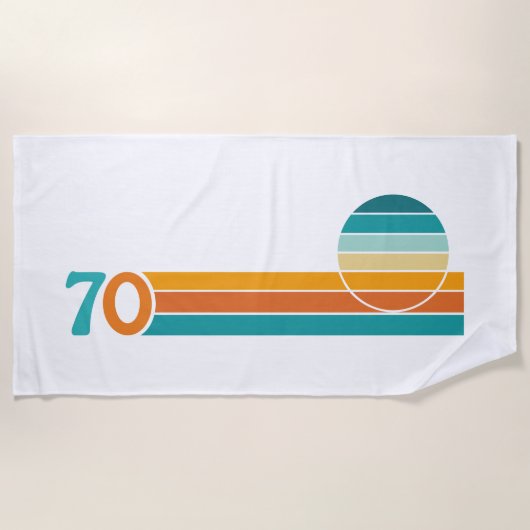 Serviette De Plage Coucher de soleil rétro 70 (Devant)