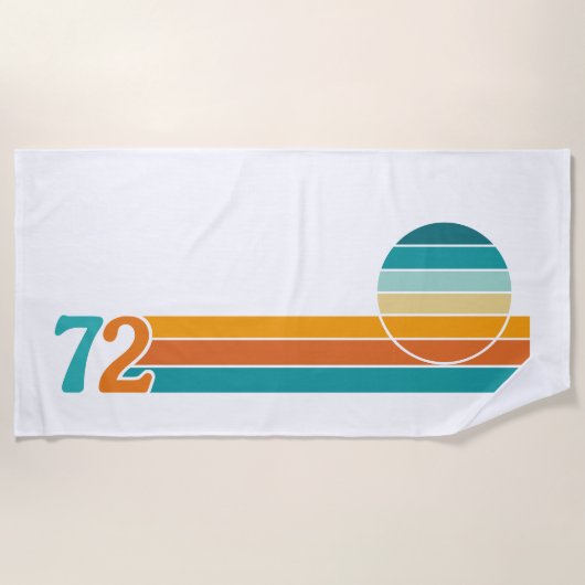 Serviette De Plage Coucher de soleil rétro 72 (Devant)
