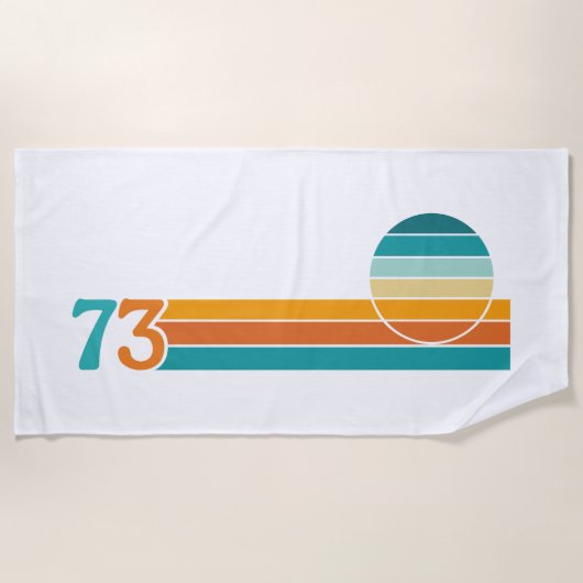 Serviette De Plage Coucher de soleil rétro 73 (Devant)