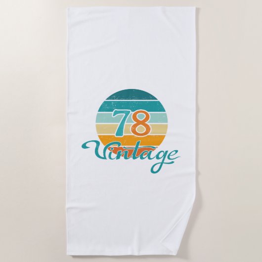 Serviette De Plage Coucher de soleil rétro 78 Vintage en détresse (Devant)