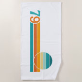 Serviette De Plage Coucher de soleil rétro 79 (Devant)