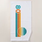 Serviette De Plage Coucher de soleil rétro 80 (Devant)