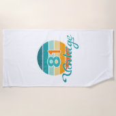 Serviette De Plage Coucher de soleil rétro 81 vintage en détresse (Devant)