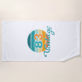 Serviette De Plage Coucher de soleil rétro 83 Vintage en détresse (Devant)