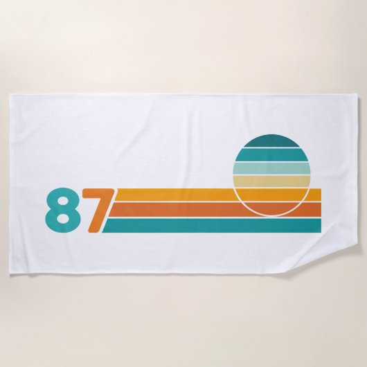 Serviette De Plage Coucher de soleil Rétro 87 (Devant)