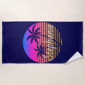 Serviette De Plage Coucher de soleil rétrograde Personnalisé (Devant)