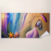 Serviette De Plage Coucher de soleil sur la plage de l'Imaginaire tro (Devant)