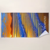 Serviette De Plage Coucher de soleil sur la plage de sable (Devant)