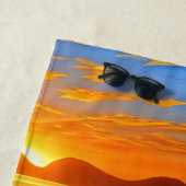 Serviette De Plage Coucher de soleil sur la plage de sable (En situation)