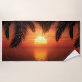 Serviette De Plage Coucher de soleil sur l'Ocean Beach Towel (Devant)