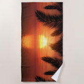 Serviette De Plage Coucher de soleil sur l'Ocean Beach Towel (Devant)
