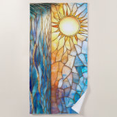 Serviette de plage Coucher de soleil sur l'océan e (Devant)