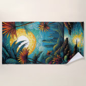 Serviette De Plage Coucher de soleil tropical (Devant)