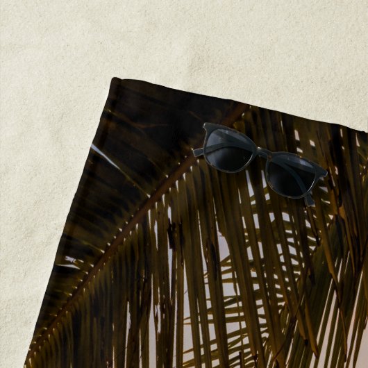 Serviette De Plage Coucher de soleil Tropical Beach Palm (En situation)