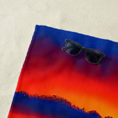 Serviette De Plage Coucher de soleil tropical clair (En situation)