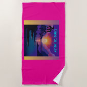Serviette de plage Coucher de soleil tropical pour (Devant)