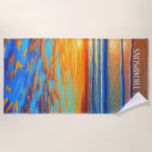 Serviette De Plage Coucher de soleil tropical sur l'océan clair (Devant)