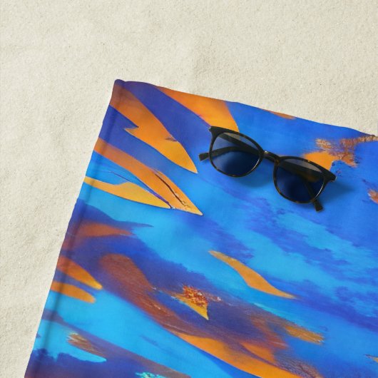 Serviette De Plage Coucher de soleil tropical sur l'océan clair (En situation)