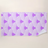 Serviette De Plage Coucher de soleil, violet tonique, texture béton (Devant)