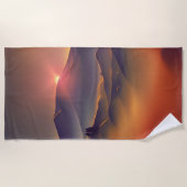 Serviette De Plage Coucher du soleil de montagne (Devant)