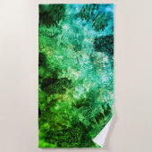Serviette De Plage Couches de cristaux verts (Devant)