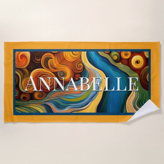 Serviette De Plage Couleur Abstraite moderne Fissures Joyau Tone (Devant)