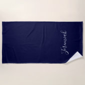Serviette De Plage Couleur bleu marine Calligraphie moderne simple de (Devant)