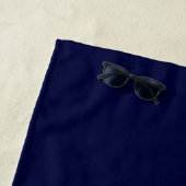 Serviette De Plage Couleur bleu marine Calligraphie moderne simple de (En situation)
