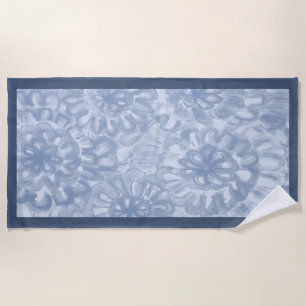 Serviette De Plage Couleur d'aquarelle bleu Parfait Matché Fleurs Aff