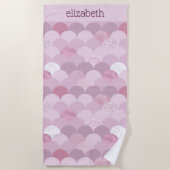 Serviette De Plage Couleur de cercle violet rose (Devant)