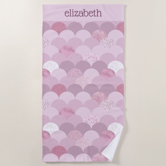 Serviette De Plage Couleur de cercle violet rose (Devant)