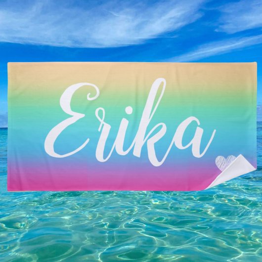 Serviette De Plage couleur de l'arc-en-ciel, coule