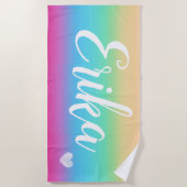 Serviette De Plage couleur de l'arc-en-ciel, coule (Devant)