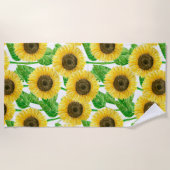 Serviette De Plage Couleur d'eau des fleurs de soleil (Devant)