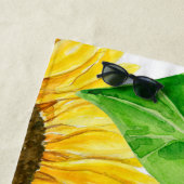 Serviette De Plage Couleur d'eau des fleurs de soleil (En situation)