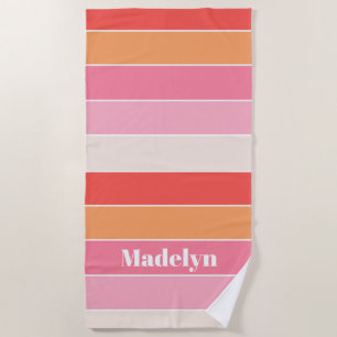 Serviette De Plage Couleur d'été personnalisée Peach rose Barrages