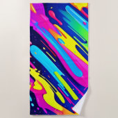 Serviette De Plage Couleur éclatée : flux Abstrait (Devant)