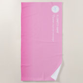SERVIETTE DE PLAGE COULEUR GRADIENTE ROSE NOM DE L'ENTREPRISE, LOGO,  (Devant)