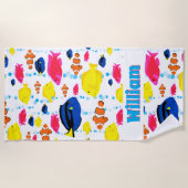 Serviette De Plage Couleur lumineuse d'amusement de garçons (Devant)