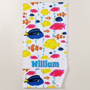 Serviette De Plage Couleur lumineuse d'amusement de garçons