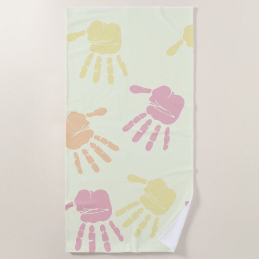 Serviette De Plage couleur mains (Devant)