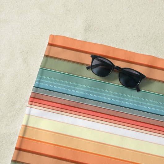 Serviette De Plage Couleur Muet des rayures sud-ouest (En situation)
