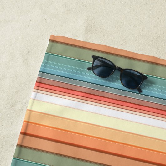 Serviette De Plage Couleur Muet des rayures sud-ouest (En situation)